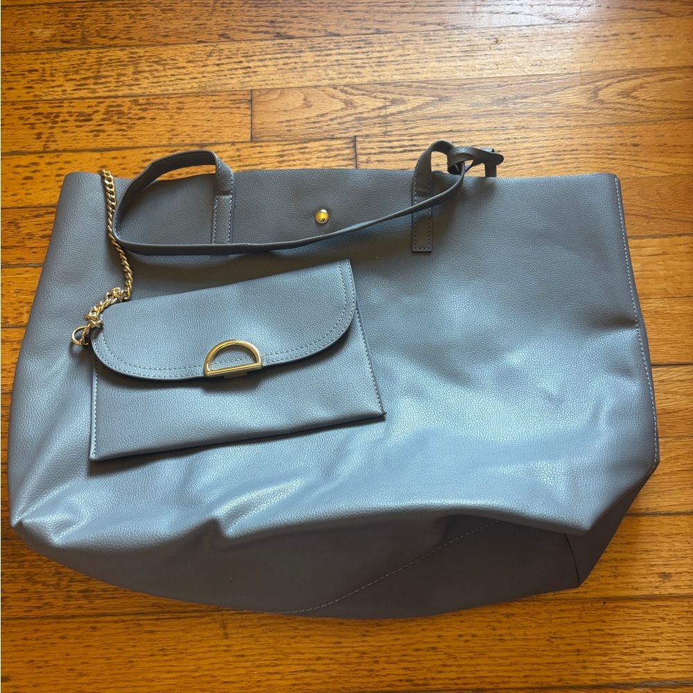 Blueish purple Women's Tote Bag with wallet